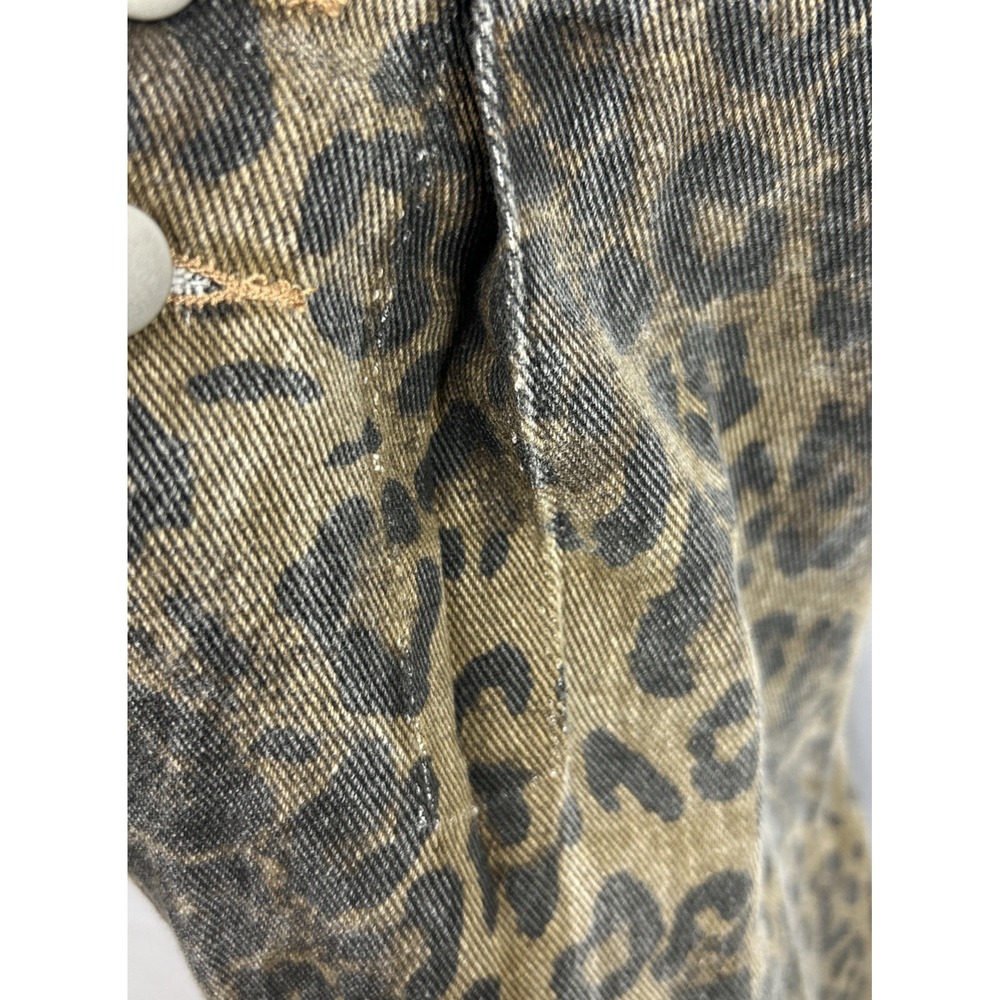 Dazy Wide Leg Overalls Leopard Print Relaxed Fit Medium Black Brown Animal Baggy - Picture 11 of 14